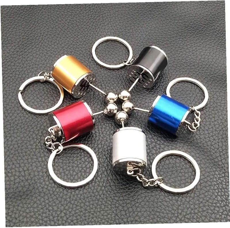 HALAMODO Creative Auto Part Model Gear Box Shifter Keychain, Mini Car Gear Shift Stick Knob Gearbox Metal Key Chain Key Ring for Men(Black) - Image 4
