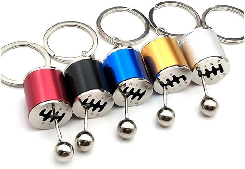 HALAMODO Creative Auto Part Model Gear Box Shifter Keychain, Mini Car Gear Shift Stick Knob Gearbox Metal Key Chain Key Ring for Men(Black) - Image 2