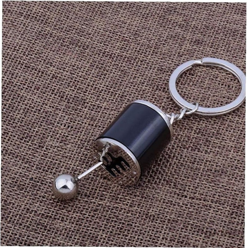 HALAMODO Creative Auto Part Model Gear Box Shifter Keychain, Mini Car Gear Shift Stick Knob Gearbox Metal Key Chain Key Ring for Men(Black) - Image 5