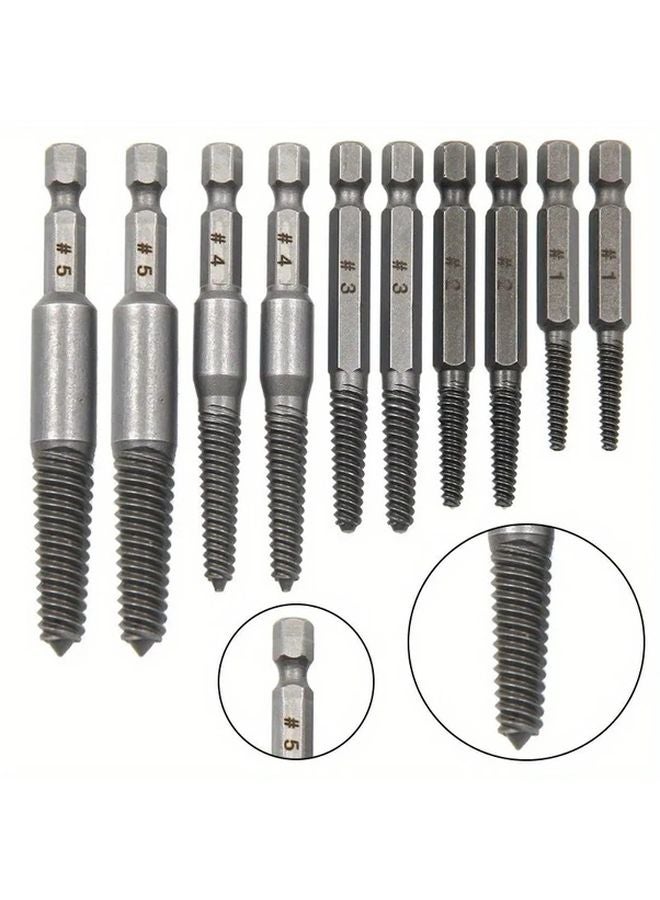 10pcs Hexagon Handle Extractor Set High Speed Steel Screw Bolt Remover Kit - Image 5