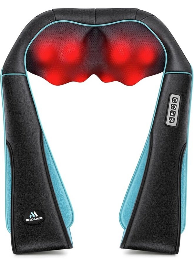 MAGIC MAKERS MagicMakers Neck Massager with Heat - Electric Shiatsu Deep Kneading Back Massage for Neck Pain, Shoulder, Waist - Image 1
