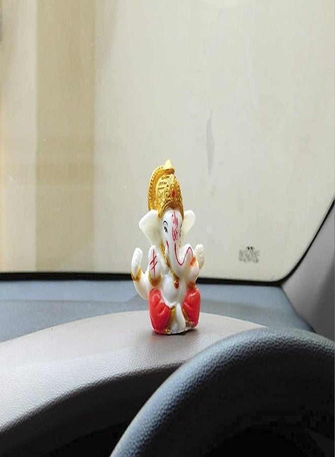 NRSON تمثال غانيشا من NRSON® للوحة القيادة في السيارة، مصنوع من مادة البولي ريزين، تمثال غانيشا المتأمل لتزيين المنزل، لوحة القيادة في السيارة، معبد، 2.3 × 2.3 × 3 سم، متعدد الألوان - Image 5