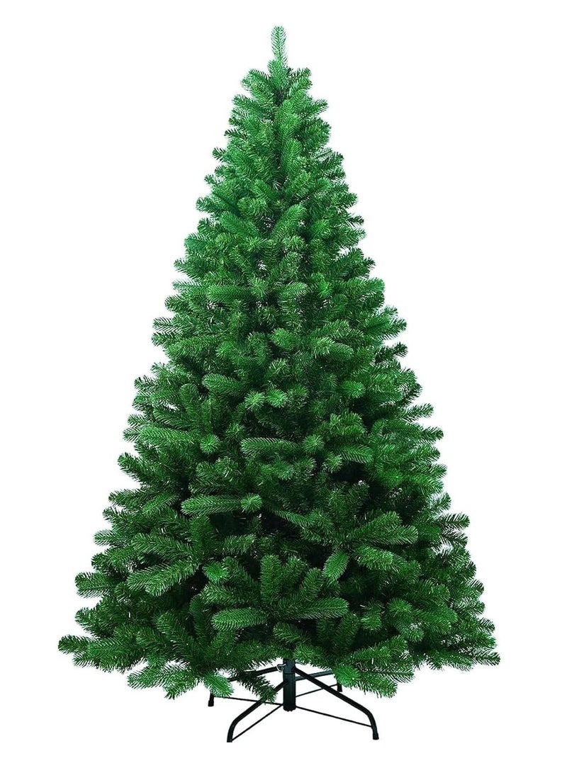 Santa شجرة عيد الميلاد الاصطناعية من الصنوبر الحقيقي بارتفاع 7 أقدام - 1200 فرع كامل لشجرة عيد الميلاد للمنزل والمكتب - تجميع سهل، قاعدة معدنية قوية، مزينة بحزمة زينة مختلطة مكونة من 37 قطعة - Image 4