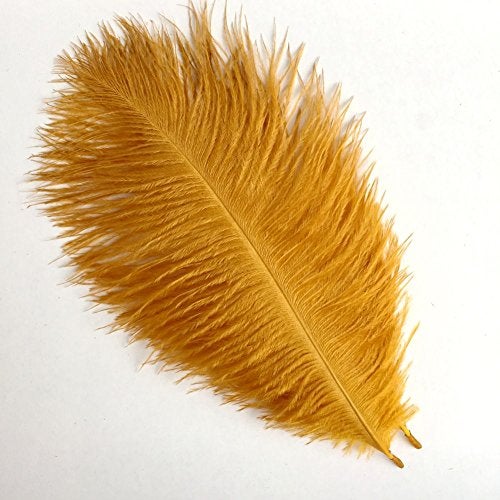 Sowder 50pcs Natural 8-10inch(20-25cm) Ostrich Feathers Home Wedding Decoration(Golden) - Image 2