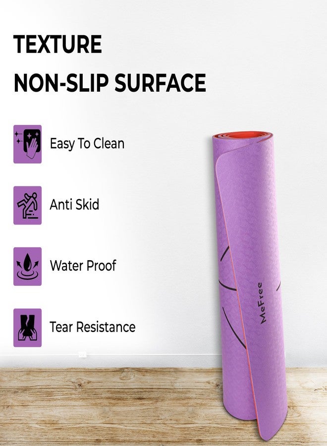MeFree TPE Yoga Mat 8mm Thick | Non-Slip, Eco-Friendly Exercise Mat for Yoga, Pilates, & Fitness Workouts | Extra Cushion for Comfort & Support - Image 5