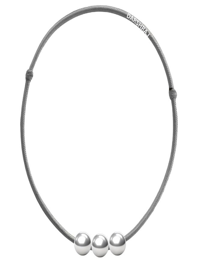 DARSHRAJ 925 Sterling Silver Anklet with 3 Moving Ball on WHT Thread | Handmade Jewelry for Women & Girls - Image 1
