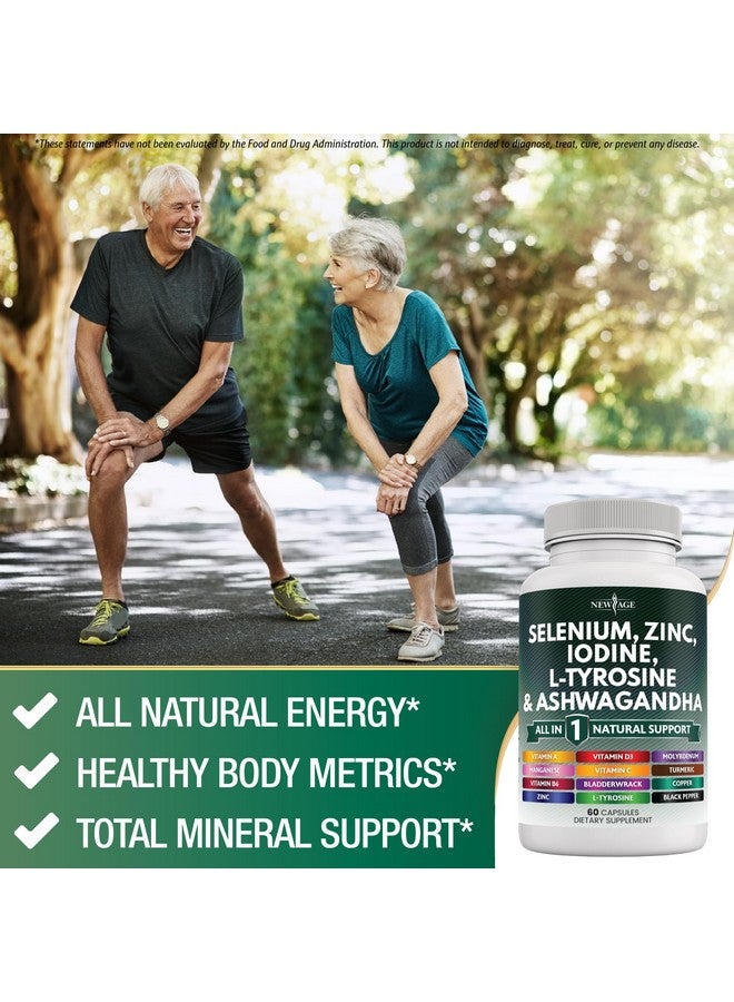 NEW AGE Selenium, Zinc, Iodine, L Tyrosine, Ashwagandha - Supplement for Women and Men with Bladderwrack, Turmeric, Silica Kelp, Schisandra - 120 Count - Image 4