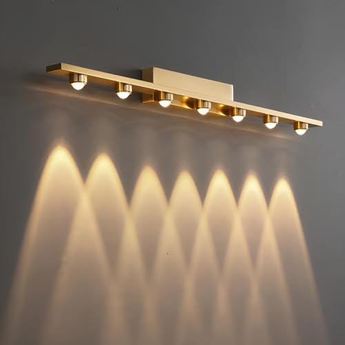 FILLISKA® 7 Way LED Mirror/Picture/Vanity Light with Warmwhite Light (7 LED Luxurious Gold-985B)(2 Year Warranty) - Image 1
