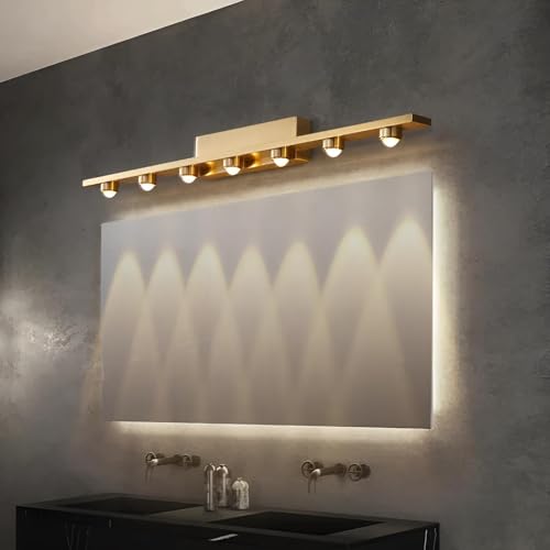 FILLISKA® 7 Way LED Mirror/Picture/Vanity Light with Warmwhite Light (7 LED Luxurious Gold-985B)(2 Year Warranty) - Image 2
