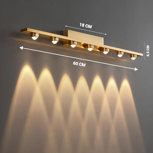 FILLISKA® 7 Way LED Mirror/Picture/Vanity Light with Warmwhite Light (7 LED Luxurious Gold-985B)(2 Year Warranty) - Image 3