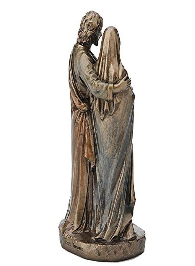 فيرونيز ديزاين تمثال العائلة المقدسة من تصميم فيرونيز، مقاس 3 3/8 بوصة، مصنوع من الراتنج المصبوب ومطلي يدويًا بلمسة نهائية برونزية عتيقة، قطعة ديكور منزلي - Image 4