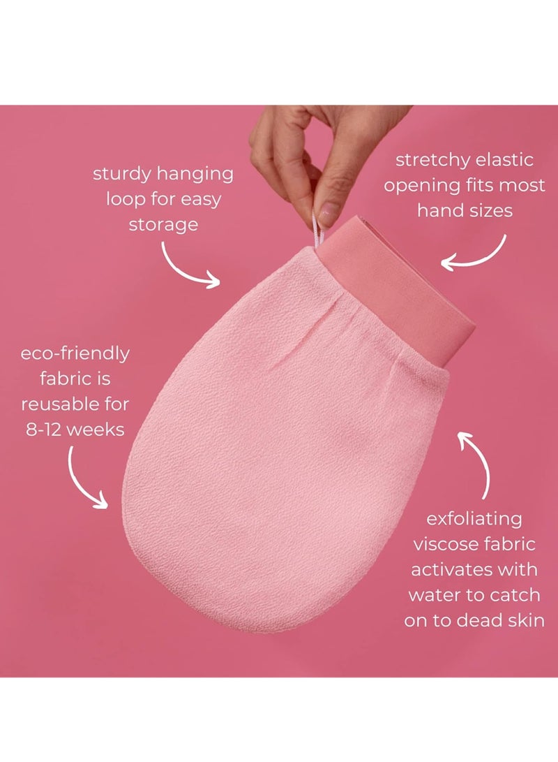 Exfoliating Gloves, 2Pcs Body Scrub Glove Bath SPA Exfoliating Mitts, Dual-Sided Deep Clean Exfoliation Scrubbing Mitt, Dead Skin Remover Glove Deep Body Scrubber for Women and Men(Pink)  - Image 5