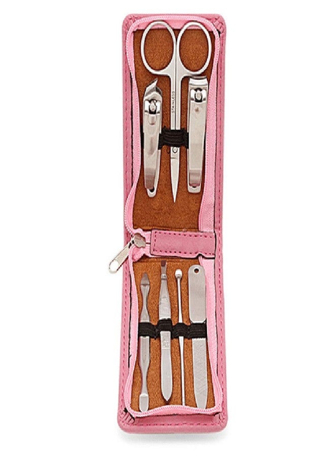 Executive Gift Shoppe | Initial Monogram Pink Leather Manicure Gift Set - Image 2