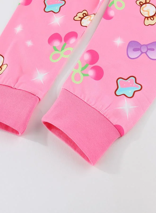 babyqlo Sparkling Princess in Pink Dress Pajama Set