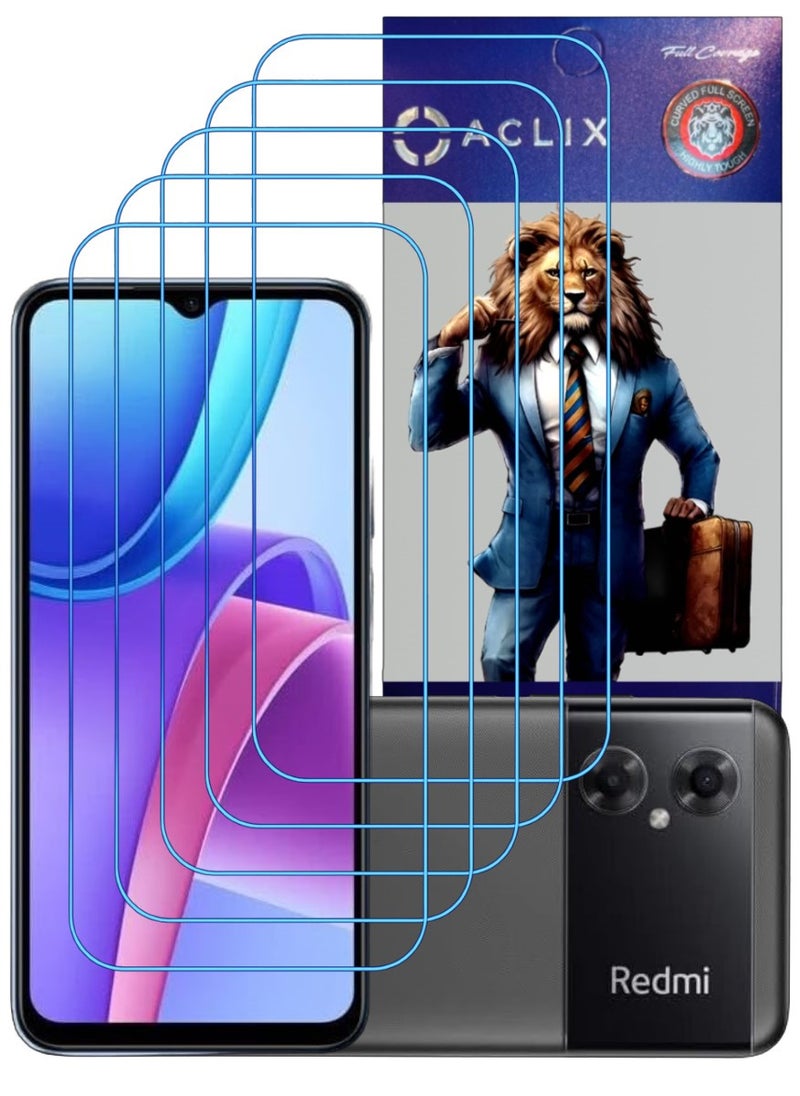 ACLIX 5 Pieces Antistatic ESD Dustproof Premium Quality High Definition Clear Tempered Glass Screen Protector Designed For Xiaomi Redmi Note 11R - Image 1