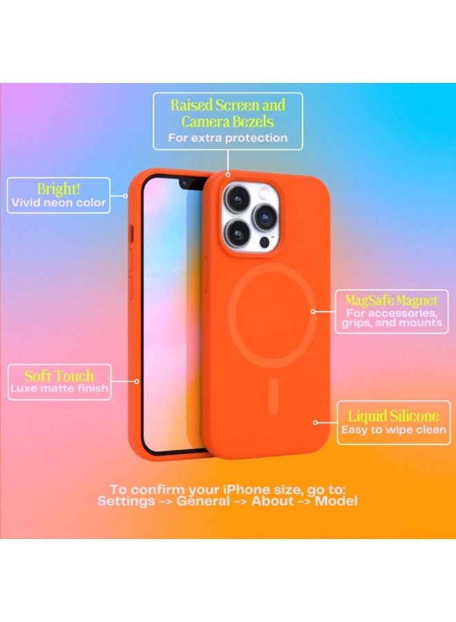 iPhone 16 Pro Max Case Shockproof Cover 5-Layer Back Anti-Scratch Shockproof Dirt-Resistant Multicolor MagSafe Silky Soft Touch Natural Microfiber Lining (Orange) - Image 4