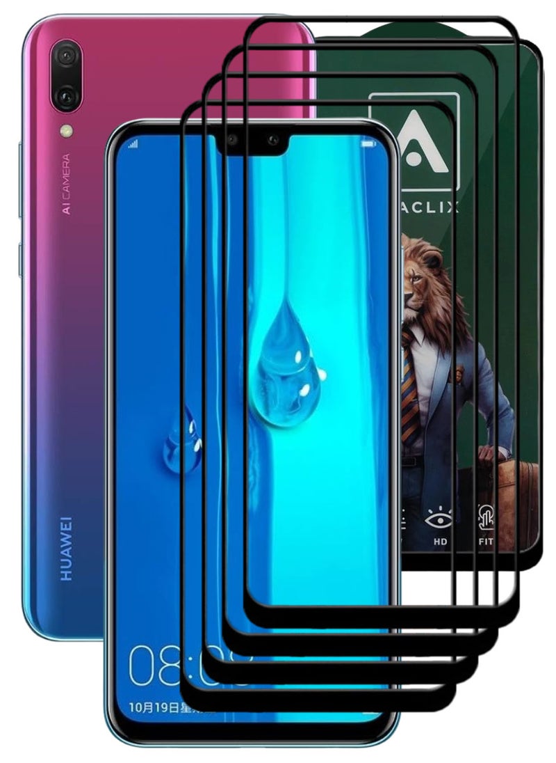 ACLIX 4 Pieces Antistatic ESD Dustproof Premium Quality High Definition Tempered Glass Screen Protector Designed For Huawei Y9 (2019) - Image 1