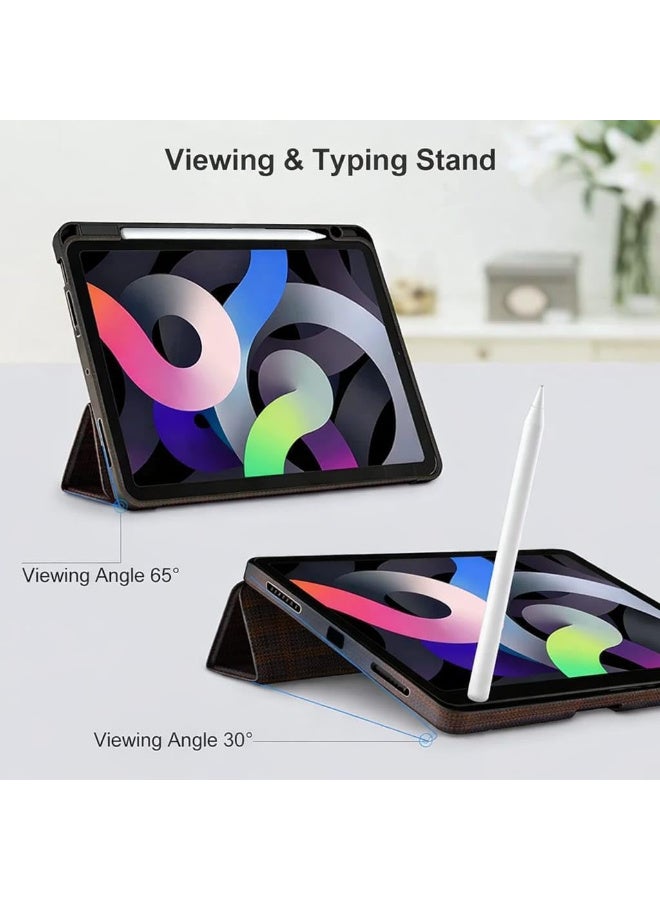 Carbon Fiber Texture Case for iPad (A16) 11th/10th Generation (2025/2022) with Pencil Holder Magnetic Tecwoven Smart 8 Fold Stand Folio Cover with Auto Sleep/Wake, TPU Bumper (Tec Blue) - Image 2