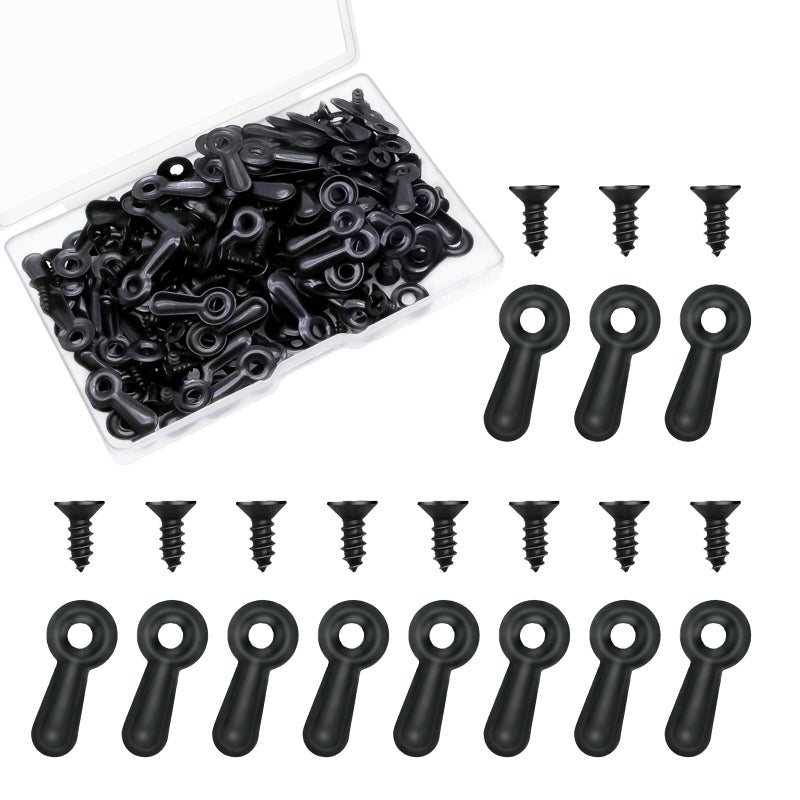 keepsweat 120Pcs Picture Frame Backing Clips,Picture Frame Turn Button with 120 Pcs Screws Photo Frames Hardware Backing Clips to Hold Photo Painting Poster Photograph Frames Back Fasteners Repair Kit - Image 1