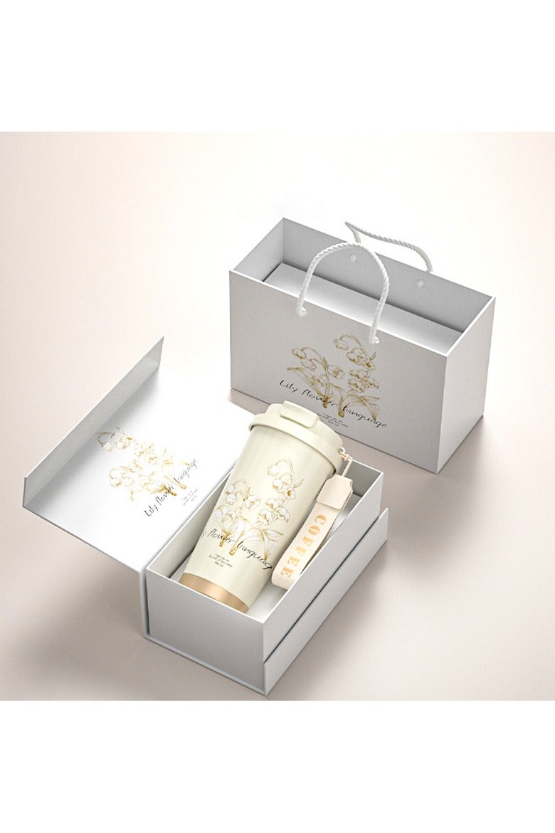 general Ceramic liner 316 stainless steel lily of the valley coffee cup - Image 1