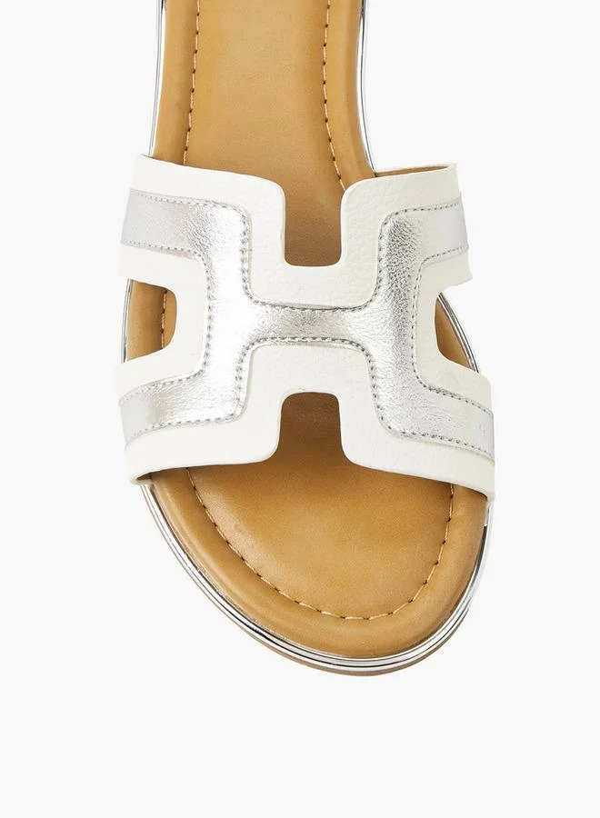 Celeste WHITE Women Panel Detail Flat Sandals for Women | Best Price UAE