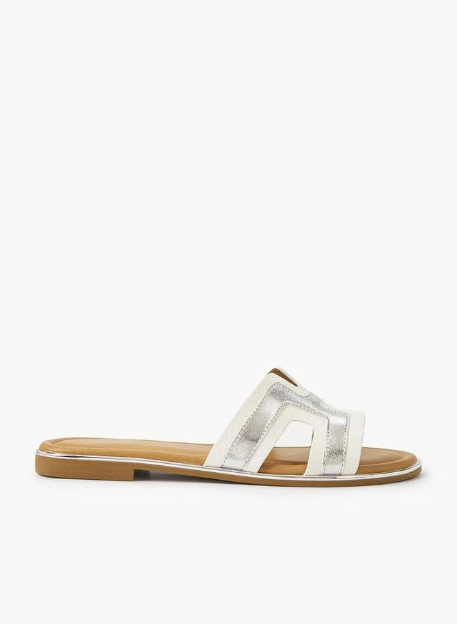 Celeste WHITE Women Panel Detail Flat Sandals for Women | Best Price UAE