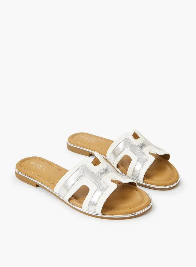 Women Panel Detail Flat Sandals
