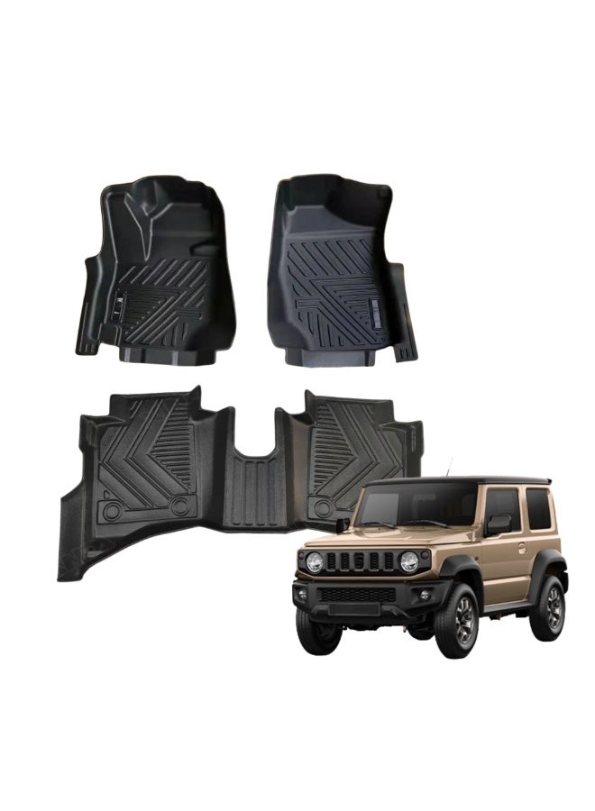 MOTOR FIT Floor Mats for Suzuki Jimny 3-Door 2018–2026 | All-Weather TPE Mats | Custom Fit 3D Design | Waterproof, Anti-Slip, Easy to Clean | Full Interior Protection - Image 1