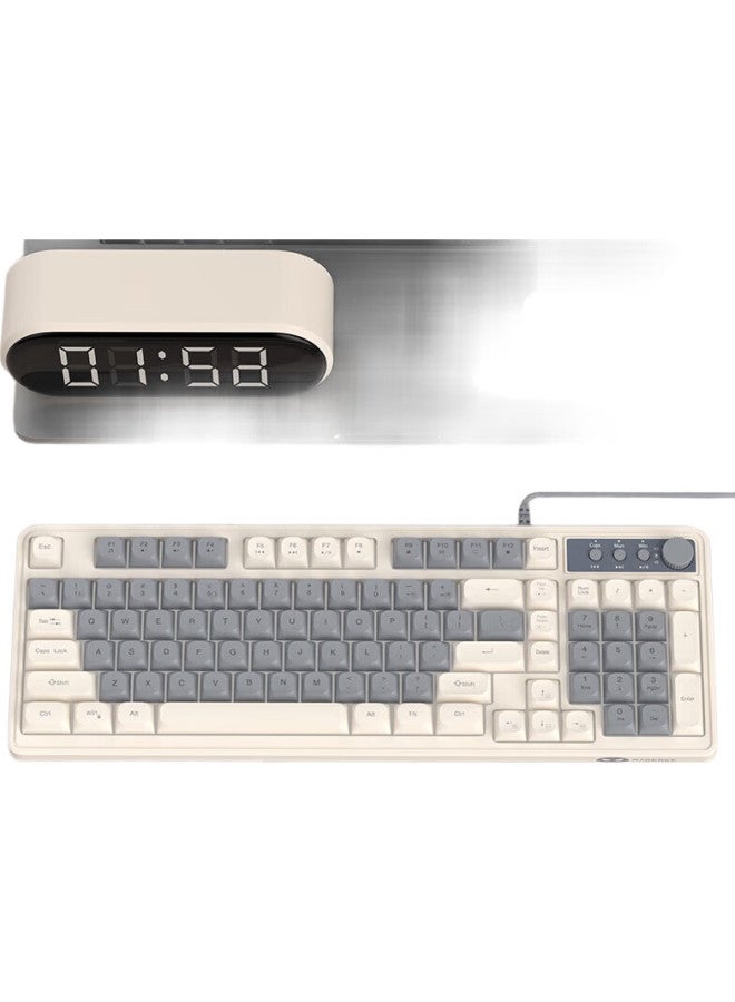 Magegee Gk980 Gaming And Office Keyboard And Mouse Set, 98-Key Mechanical Feel Keyboard, Rgb Backlit Assembly Mixed Keyboard, Desktop And Laptop Keyboard And Mouse, Beige-Gray - Image 2