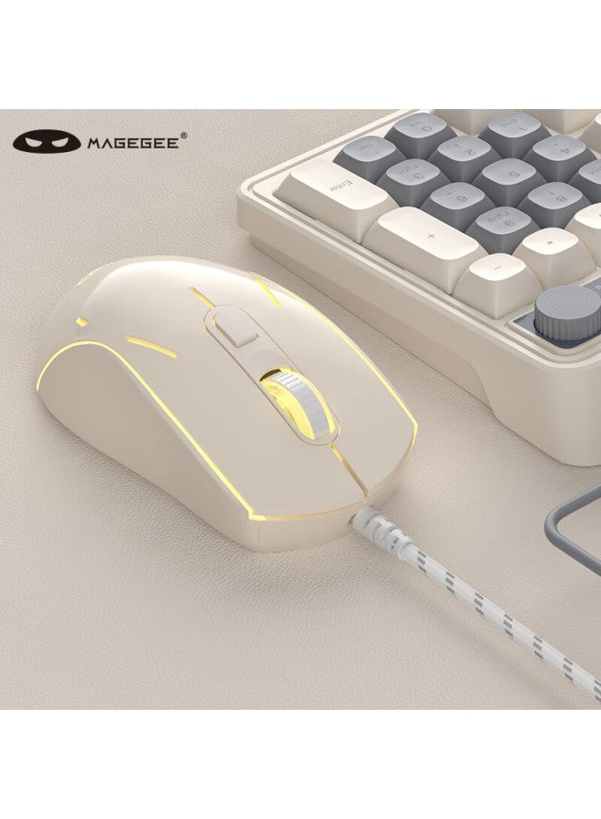 Magegee Gk980 Gaming And Office Keyboard And Mouse Set, 98-key Mechanical Feel Keyboard, Rgb Backlit Assembly Mixed Keyboard, Desktop And Laptop Keyboard And Mouse, Beige-gray - Image 5