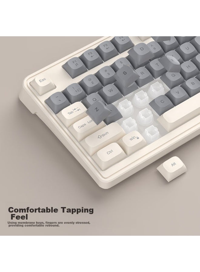 Magegee Gk980 Gaming And Office Keyboard And Mouse Set, 98-key Mechanical Feel Keyboard, Rgb Backlit Assembly Mixed Keyboard, Desktop And Laptop Keyboard And Mouse, Beige-gray - Image 4