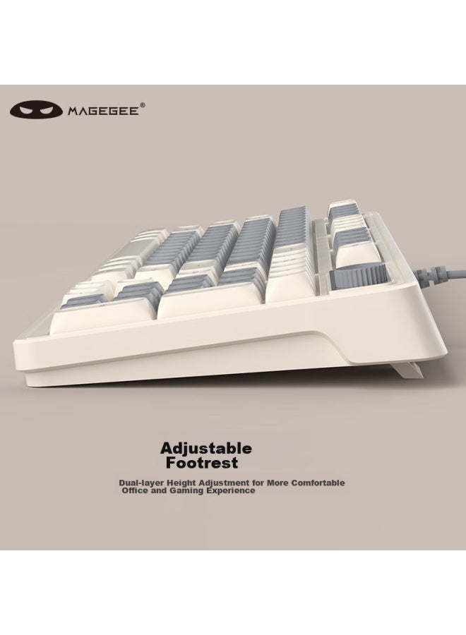 Magegee Gk980 Gaming And Office Keyboard And Mouse Set, 98-key Mechanical Feel Keyboard, Rgb Backlit Assembly Mixed Keyboard, Desktop And Laptop Keyboard And Mouse, Beige-gray - Image 2
