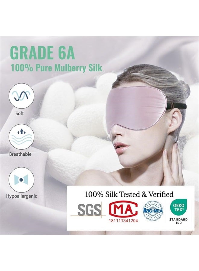 BeeVines Sleep Mask, 2 Pack 100% Real Natural Pure Silk Eye Mask with Adjustable Strap for Sleeping Blocks Light Reduces Puffy Eyes Gifts - Image 2