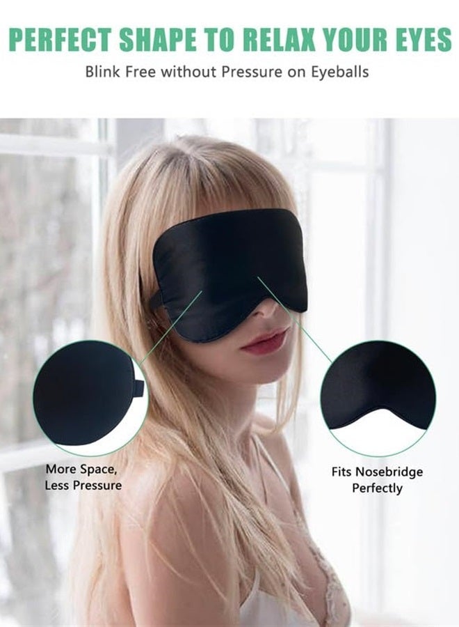 BeeVines Sleep Mask, 2 Pack 100% Real Natural Pure Silk Eye Mask with Adjustable Strap for Sleeping Blocks Light Reduces Puffy Eyes Gifts - Image 3
