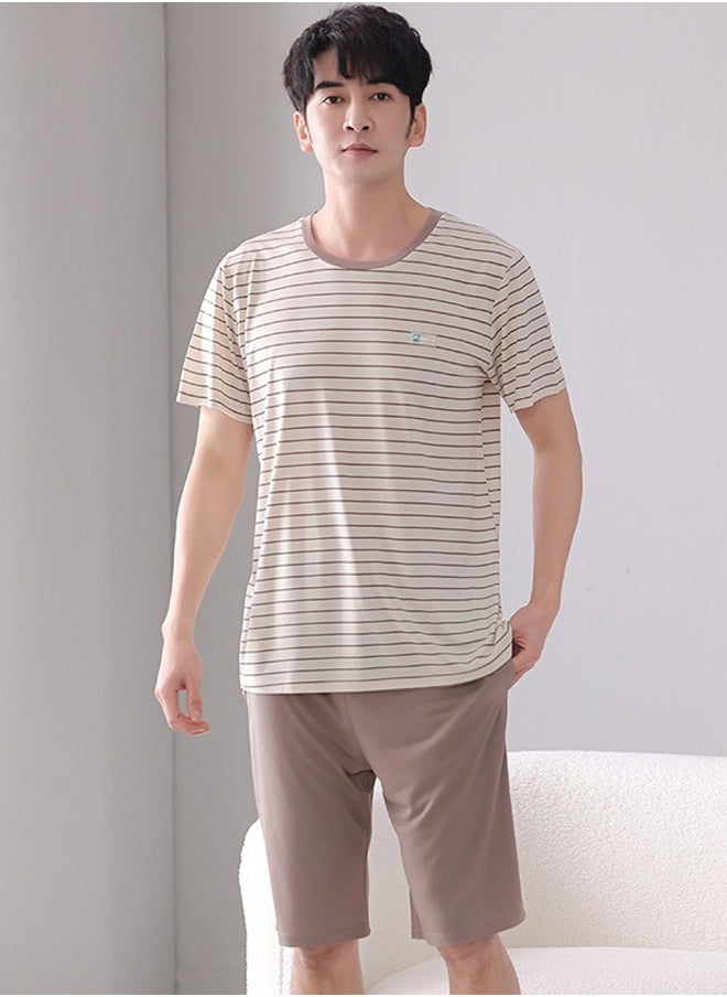 DUNISO - Couples Pajamas Set Cotton Sleepwear 2 Piece Short Sleeve Sleepwear For Men and Women Summer Pajama Set Nightwear Loungewear  Pajama Sets for Boyfriend Girlfriend Husband and Wife - Image 1