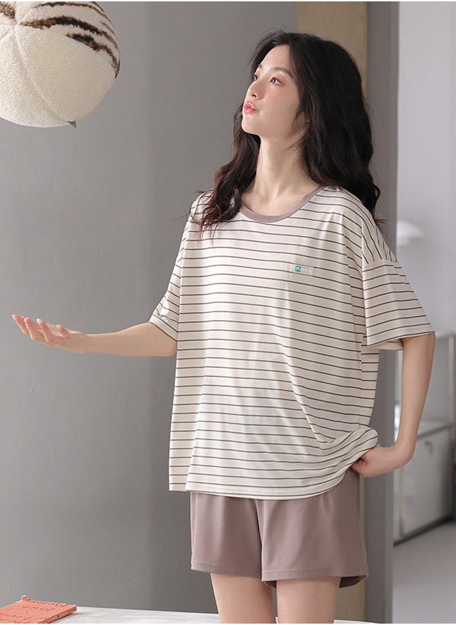 DUNISO - Couples Pajamas Set Cotton Sleepwear 2 Piece Short Sleeve Sleepwear For Men and Women Summer Pajama Set Nightwear Loungewear  Pajama Sets for Boyfriend Girlfriend Husband and Wife - Image 1
