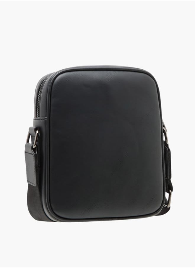 DUCHINI Mens Solid Crossbody Bag With Adjustable Strap And Zip Closure  - Image 3