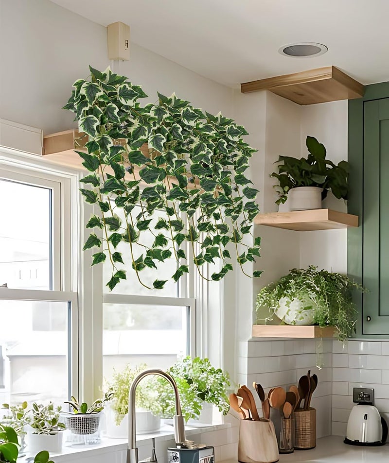 Briful Artificial Hanging Plant Ivy - Lifelike Artificial Green Ivy Vines, Approx. 90 cm, Decorative Plant for Wall, Living Room Shelf & Indoor Use - Image 2