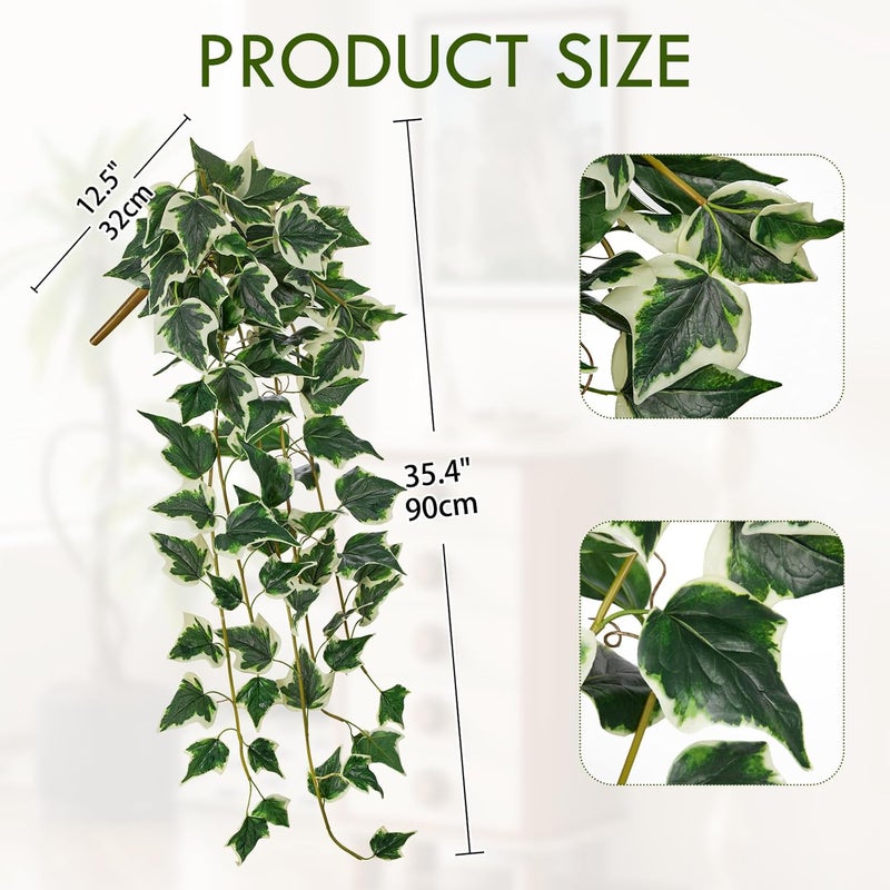Briful Artificial Hanging Plant Ivy - Lifelike Artificial Green Ivy Vines, Approx. 90 cm, Decorative Plant for Wall, Living Room Shelf & Indoor Use - Image 1