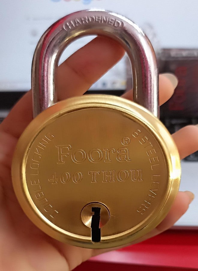 Foora قفل فورا ثاو 400 شديد التحمل مقاس 65 مم مع 5 مفاتيح - قفل ومفاتيح للمنزل، قفل البوابة، قفل الباب، قفل المصراع - Image 2