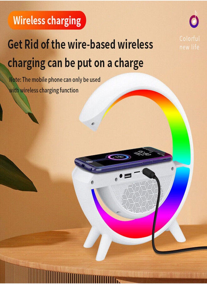 Generic - G Shape Atmosphere Lamp Wireless Charger Led Desk Lamp Bluetooth Speaker RGB Night Light - Image 1