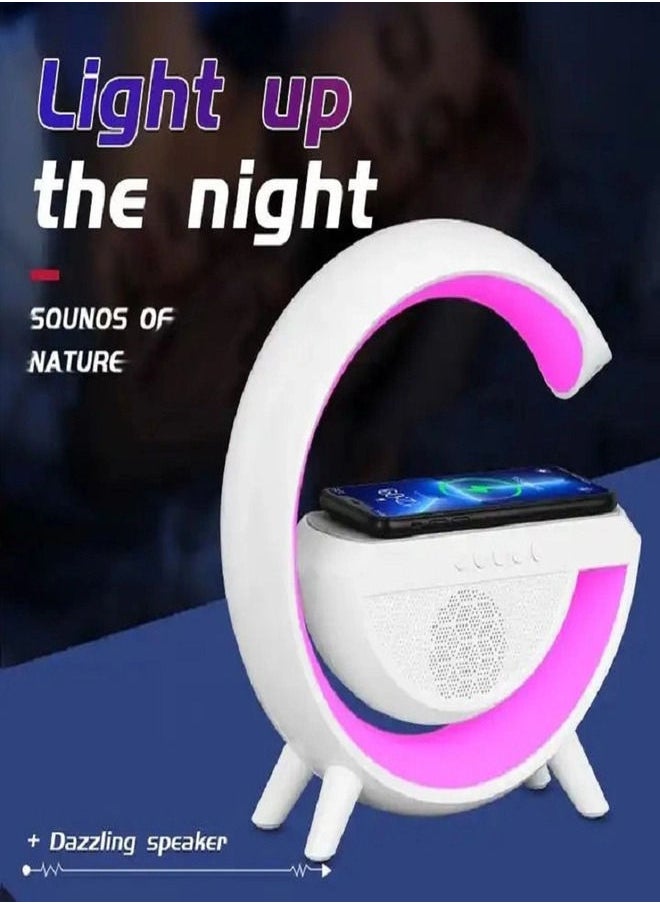 Generic - G Shape Atmosphere Lamp Wireless Charger Led Desk Lamp Bluetooth Speaker RGB Night Light - Image 1
