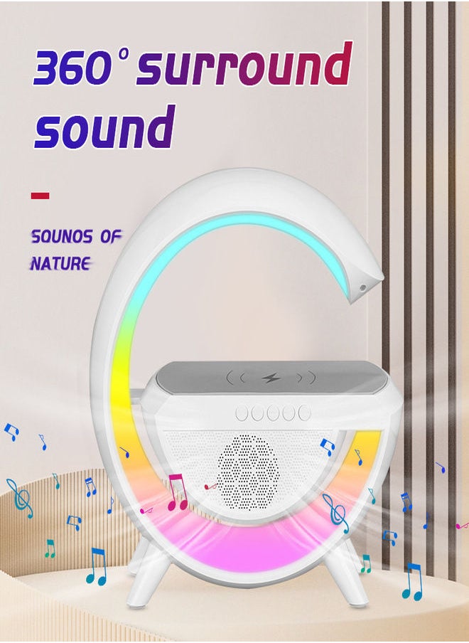 Generic - G Shape Atmosphere Lamp Wireless Charger Led Desk Lamp Bluetooth Speaker RGB Night Light - Image 1