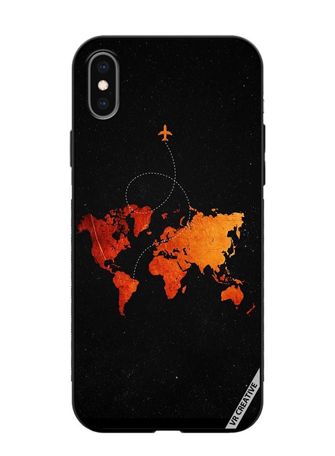 VR CREATIVE Protective Case Cover For Apple iPhone XS Max Travel Map Design Multicolour - Image 1