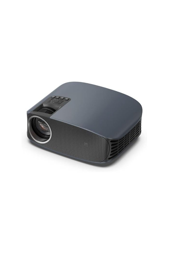Portable LED projector with full HD display, 200 inch screen, built in WiFi and smart system for home and outdoor use, one year warranty, black - Image 1