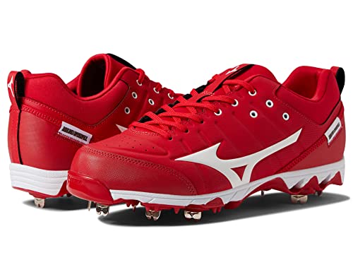 Mizuno حذاء بيسبول ميزونو للرجال 9-سبايك أمبيشن 2، أحمر-أبيض، 7 - Image 3