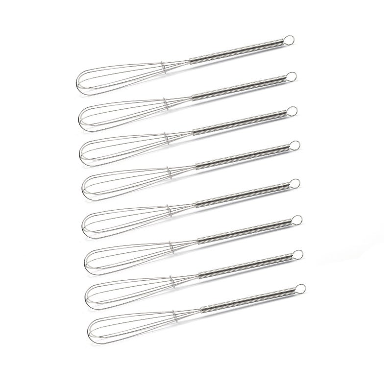 TYGYLZGCF Mini Whisks 7 inch 8Pcs Stainless Whisk Hand Egg Mixer for Flour Cake Egg Kitchen Cooking Baking Use Whisk 