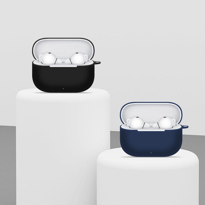 سجيت غطاء حماية ناعم من السيليكون لسماعات Huawei FreeBuds SE 4 ‏ANC مع سلسلة مفاتيح ‏(أسود) - Image 2