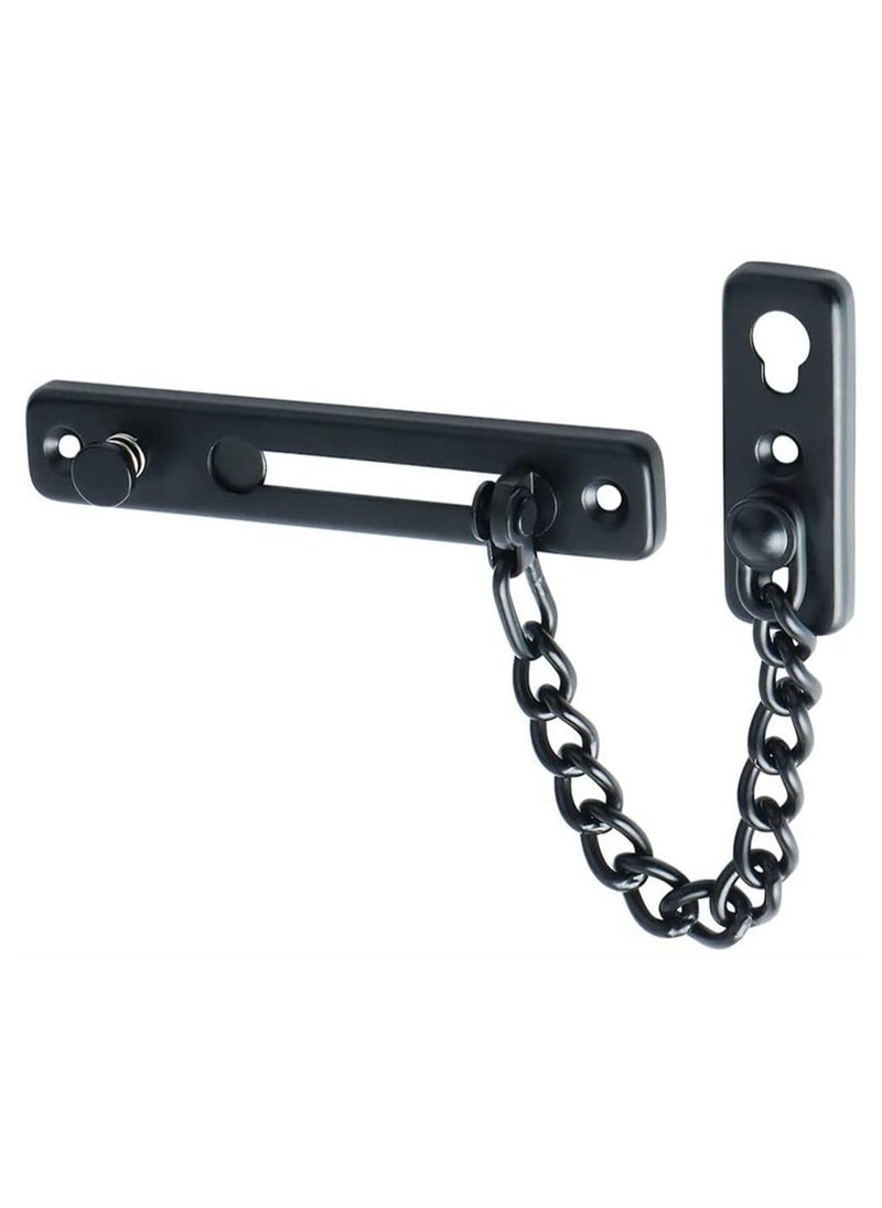 Generic Stainless Steel Chain Door Guard with Spring Anti-Theft Press Lock, Punch Free Door Chain Lock, Bedroom Home Apartment Hotel Security Door Sliding Safety Chain Lock Stainless Steel Easy Installation  - Image 1
