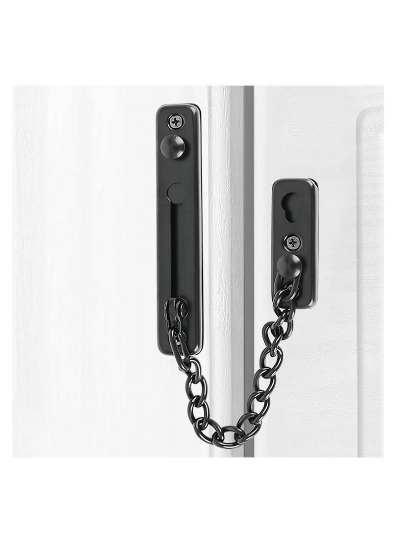 Generic Stainless Steel Chain Door Guard with Spring Anti-Theft Press Lock, Punch Free Door Chain Lock, Bedroom Home Apartment Hotel Security Door Sliding Safety Chain Lock Stainless Steel Easy Installation  - Image 3